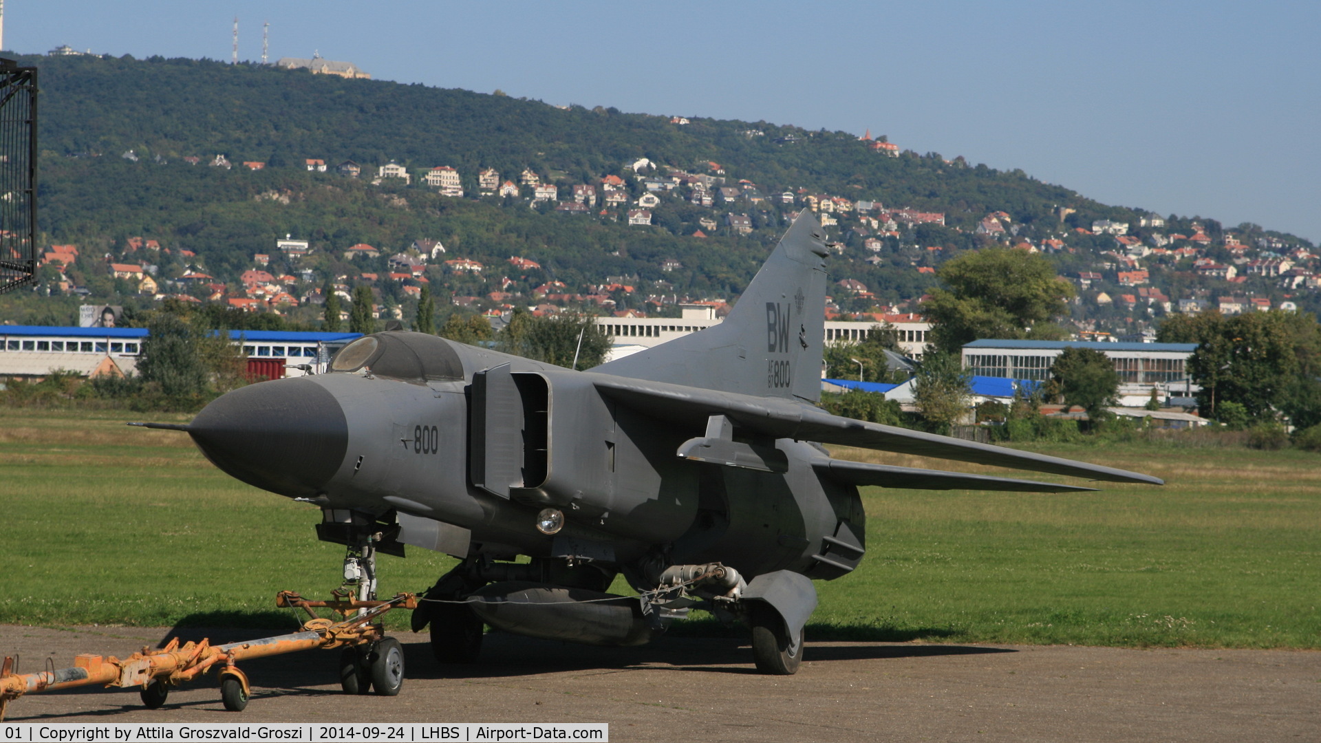 01, 1979 Mikoyan-Gurevich MiG-23MF C/N 0390217152, Budaörs Airport, Hungary. 2014 was painted gray and BW AF87800 page number for filming.
