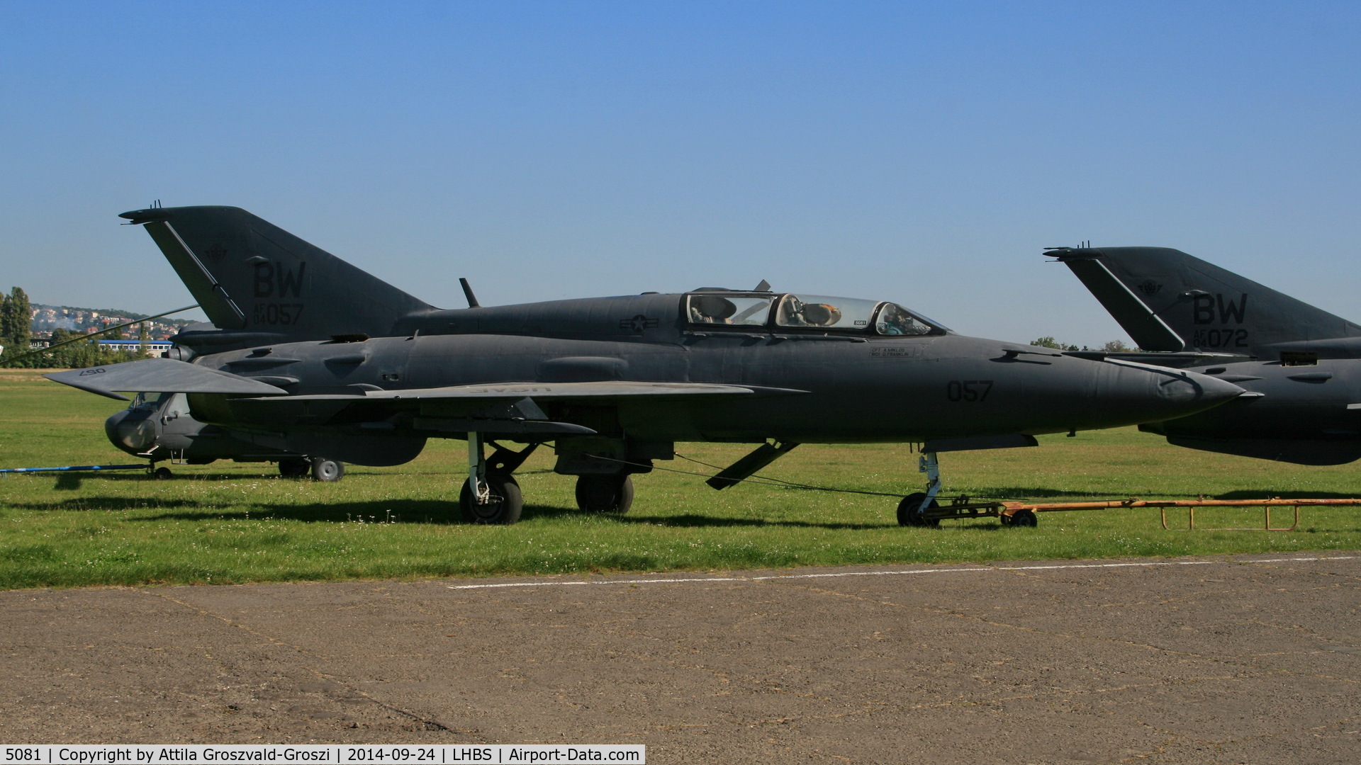 5081, 1974 Mikoyan-Gurevich MiG-21UM C/N 516915081, Budaörs Airport, Hungary. 2014 was painted gray and BW AF04057 page number for filming.