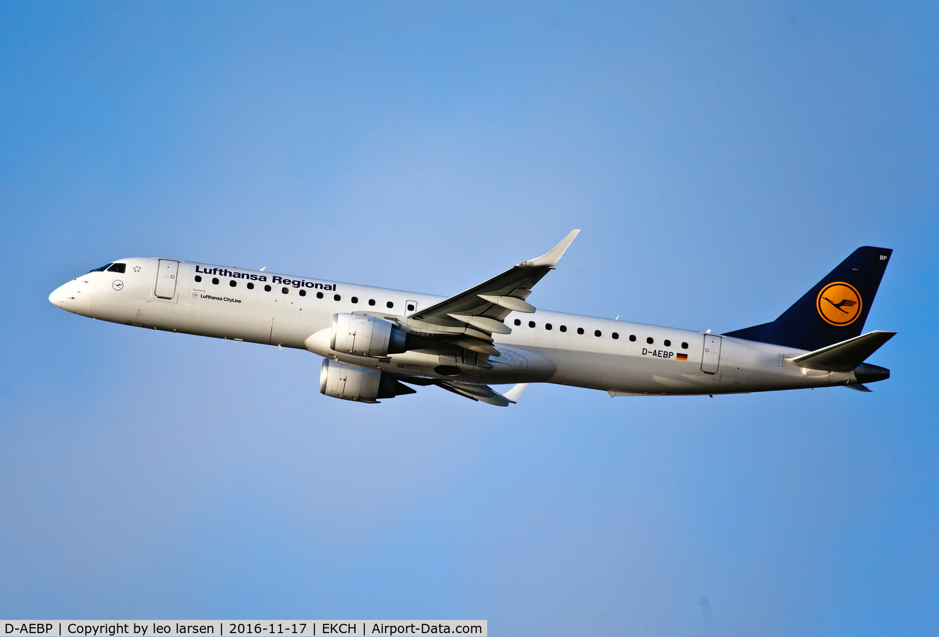 D-AEBP, 2012 Embraer 195LR (ERJ-190-200LR) C/N 19000553, Copenhagen 17.11.16