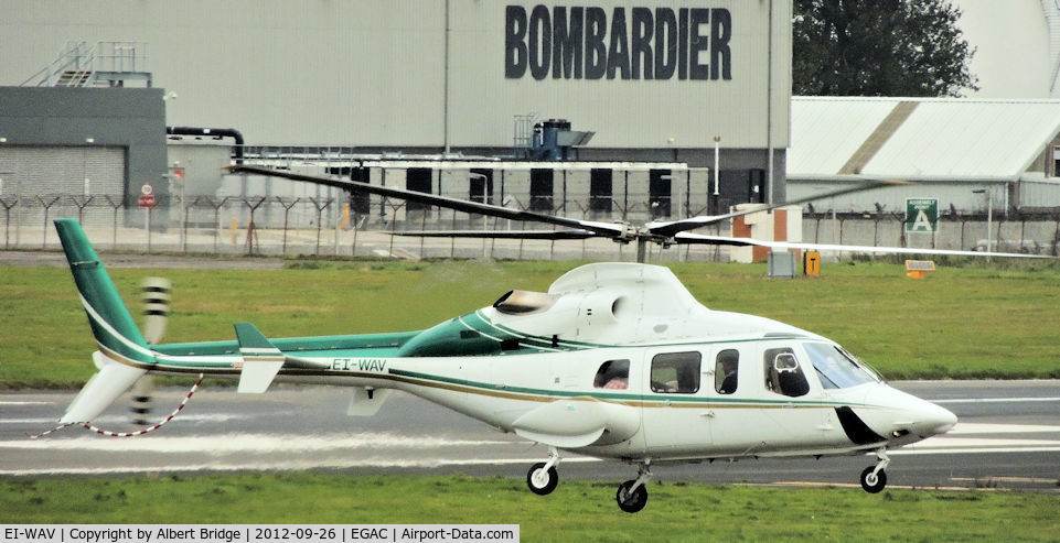 EI-WAV, Bell 430 C/N 49028, Arriving at Belfast City.