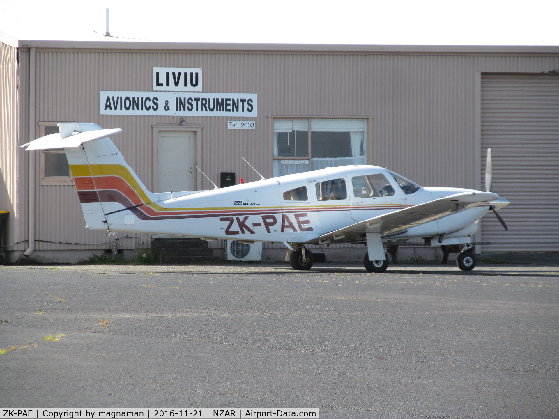 ZK-PAE, Piper PA-28RT-201T Turbo Arrow IV C/N 28R-7931016, across apron shot