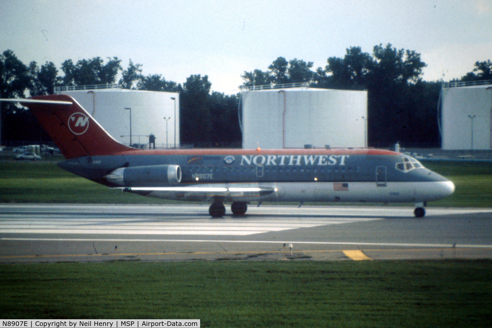 N8907E, 1966 Douglas DC-9-14 C/N 45748, Scanned from original slide - taken from Departure area at MSP in early September 1996