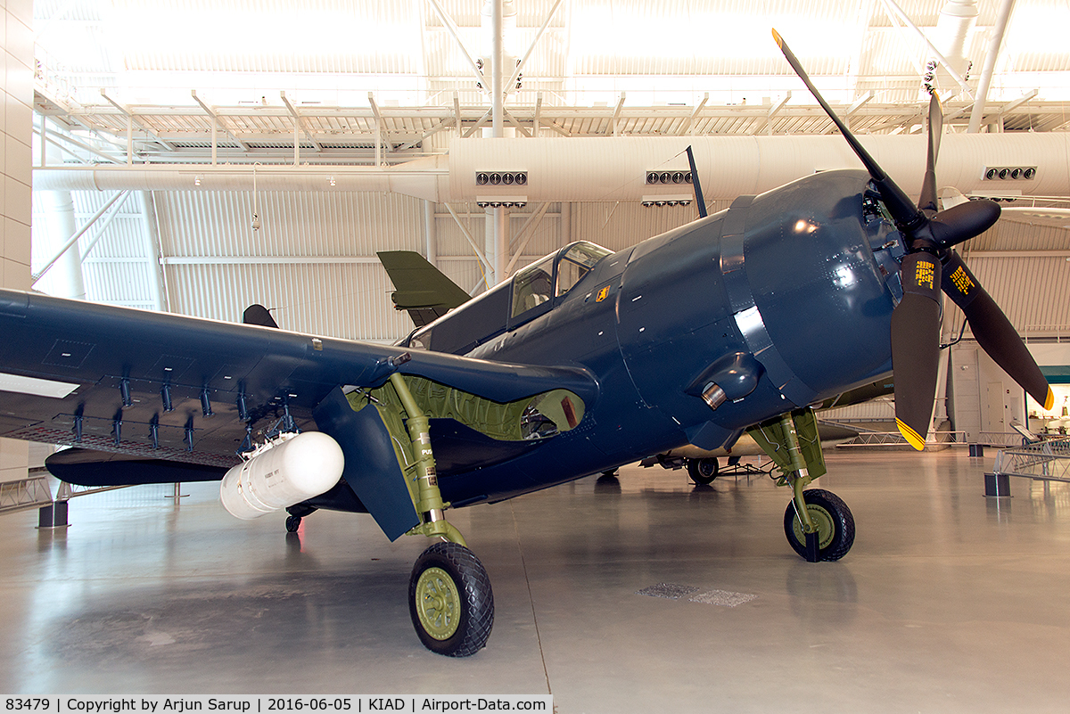 83479, Curtiss SB2C-5 Helldiver C/N Not found 83479, Helldivers were the last dive-bombers in the U.S. Navy. This Helldiver never saw combat, having reached Guam before the war ended. It was assigned to VB-92 