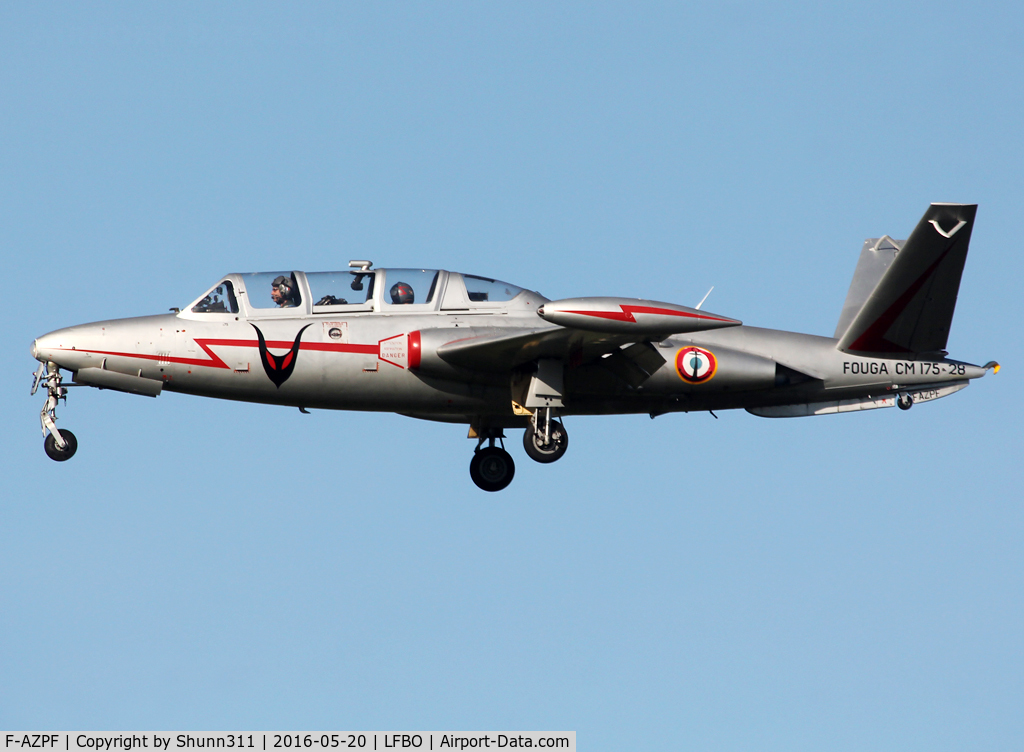 F-AZPF, Fouga CM-175 Zephyr C/N 28, Landing rwy 32L after show exercice @ LFBF