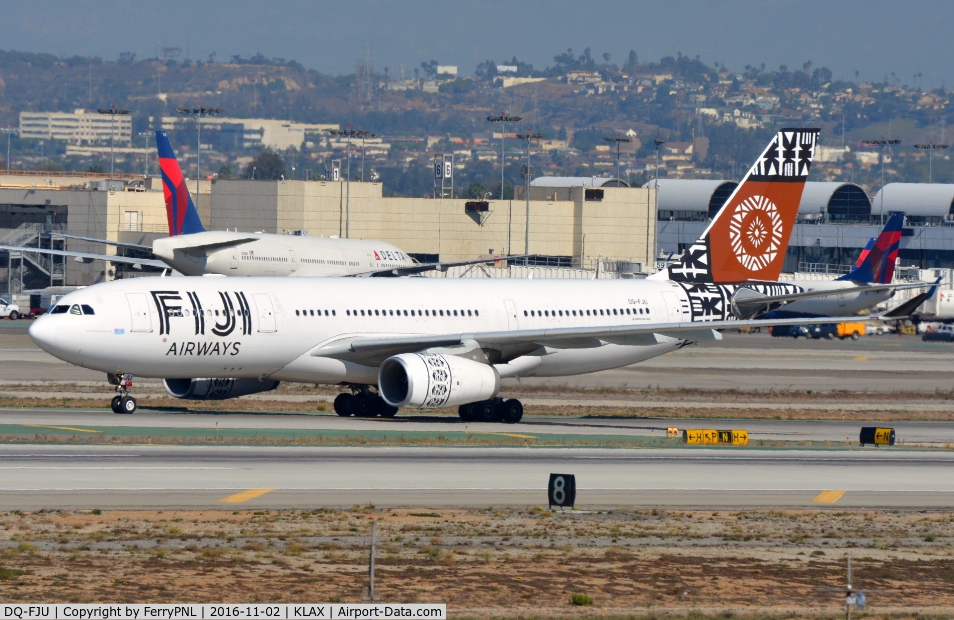 DQ-FJU, 2013 Airbus A330-243 C/N 1416, Fiji Air A332 arrived in LAX