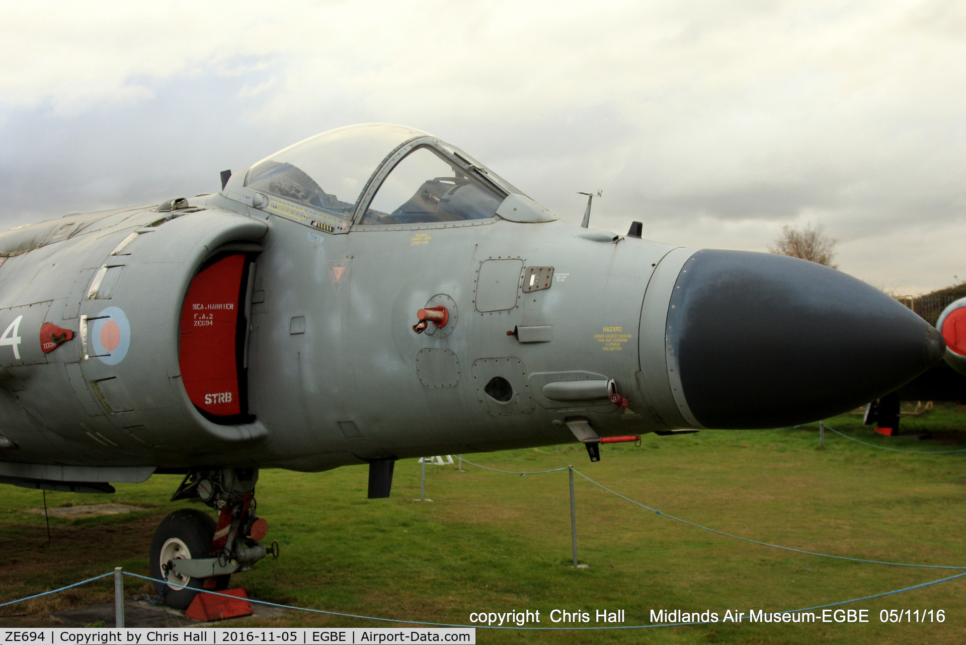 ZE694, 1988 British Aerospace Sea Harrier F/A.2 C/N B53/P28, preserved at the Midland Air Museum