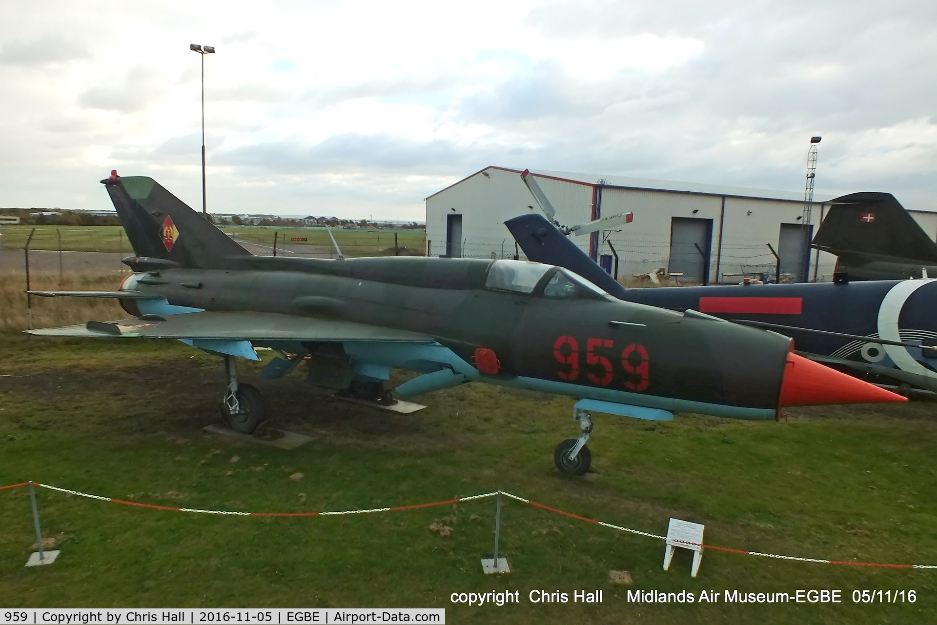 959, 1968 Mikoyan-Gurevich MiG-21SPS C/N 94A6503, preserved at the Midland Air Museum