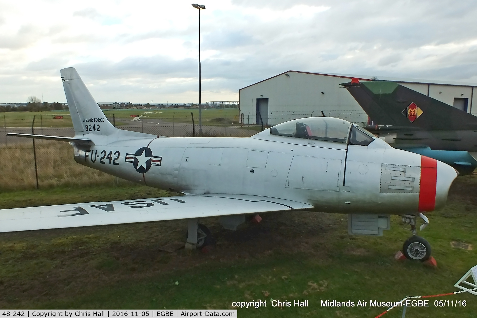48-242, North American F-86A-5-NA Sabre C/N 151-43611, preserved at the Midland Air Museum