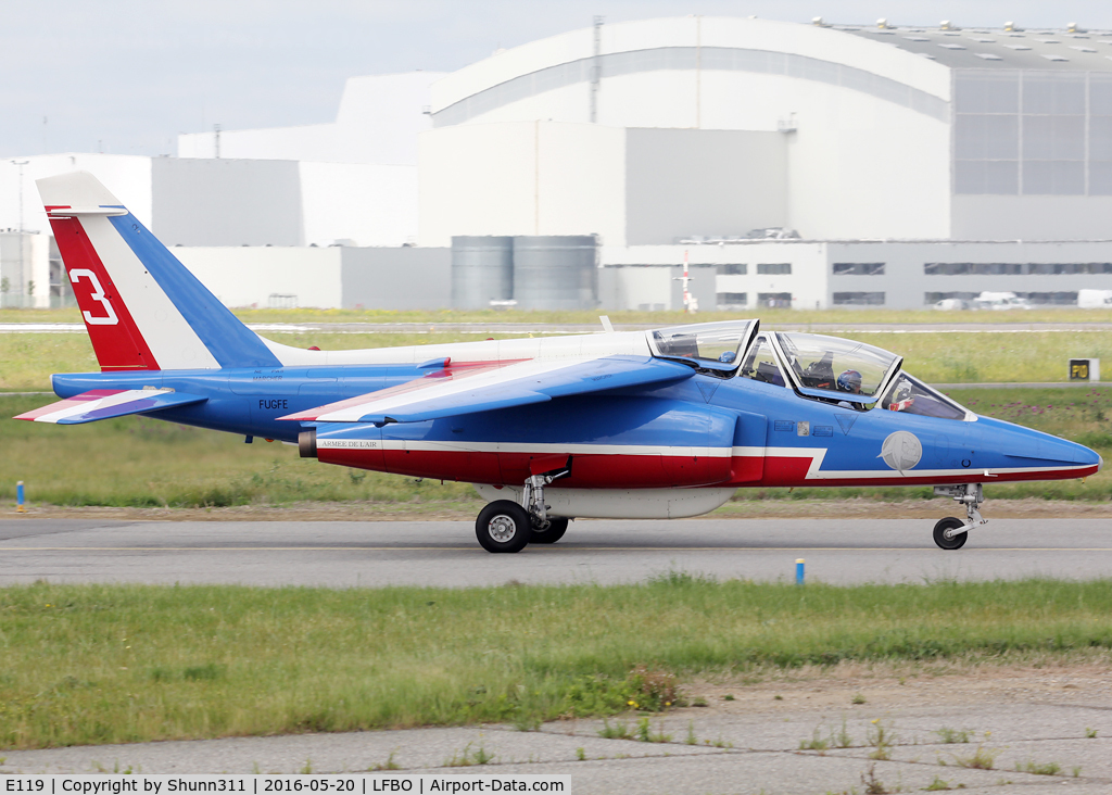 E119, Dassault-Dornier Alpha Jet E C/N E119, Taxiing to the General aviation...