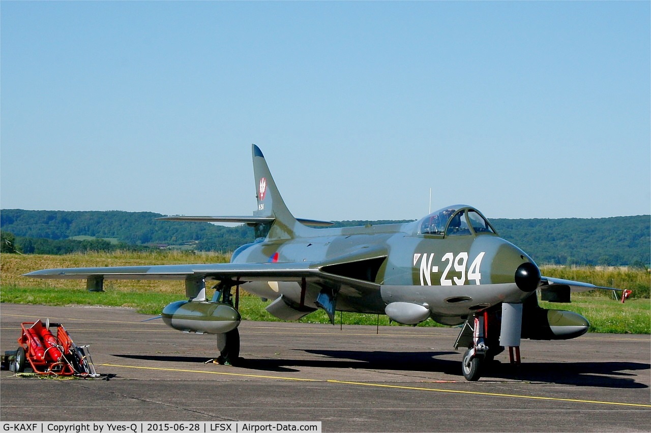 G-KAXF, 1956 Hawker Hunter F.6A C/N S4/U/3361, Hawker Hunter F.6A, Static display, Luxeuil-St Sauveur Air Base 116 (LFSX) Open day 2015