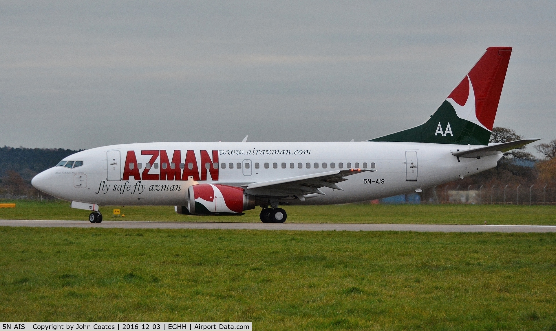 5N-AIS, 1998 Boeing 737-5L9 C/N 29235, Lining up to depart on delivery to Nigeria