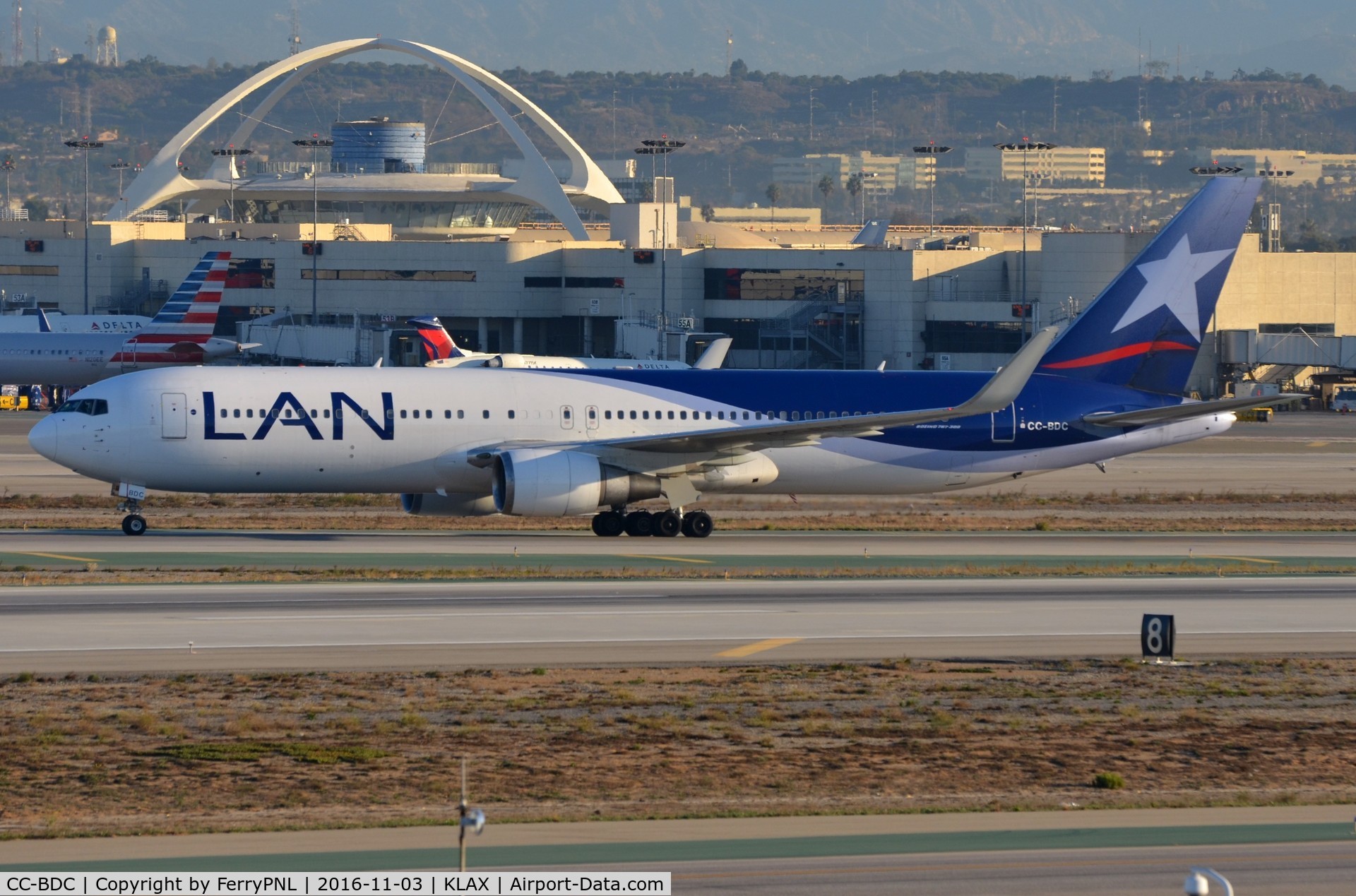 CC-BDC, 2011 Boeing 767-316/ER C/N 40591, LAN B763 arriving in LAX