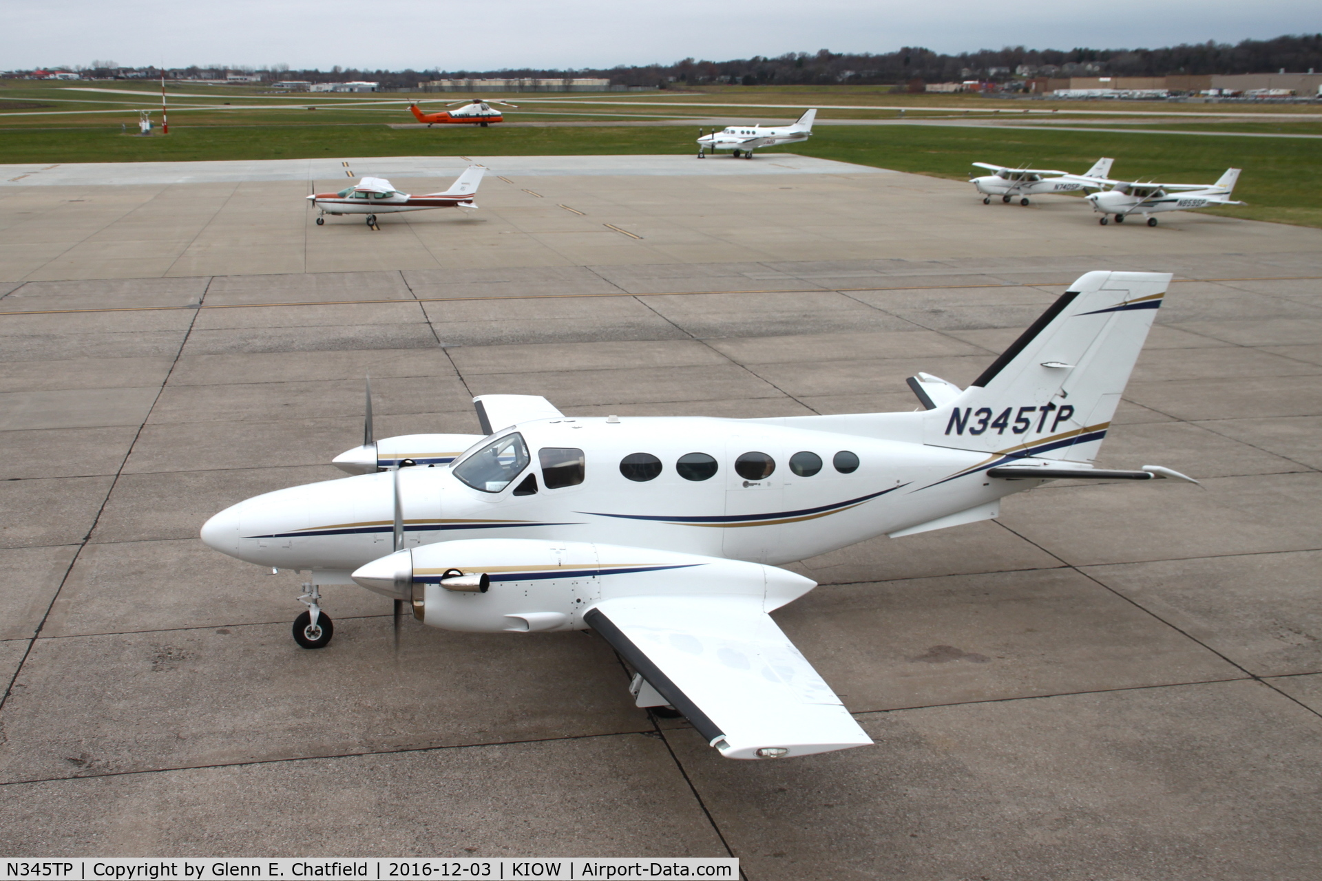 N345TP, Cessna 425 Corsair C/N 425-0005, Spied from the observation deck