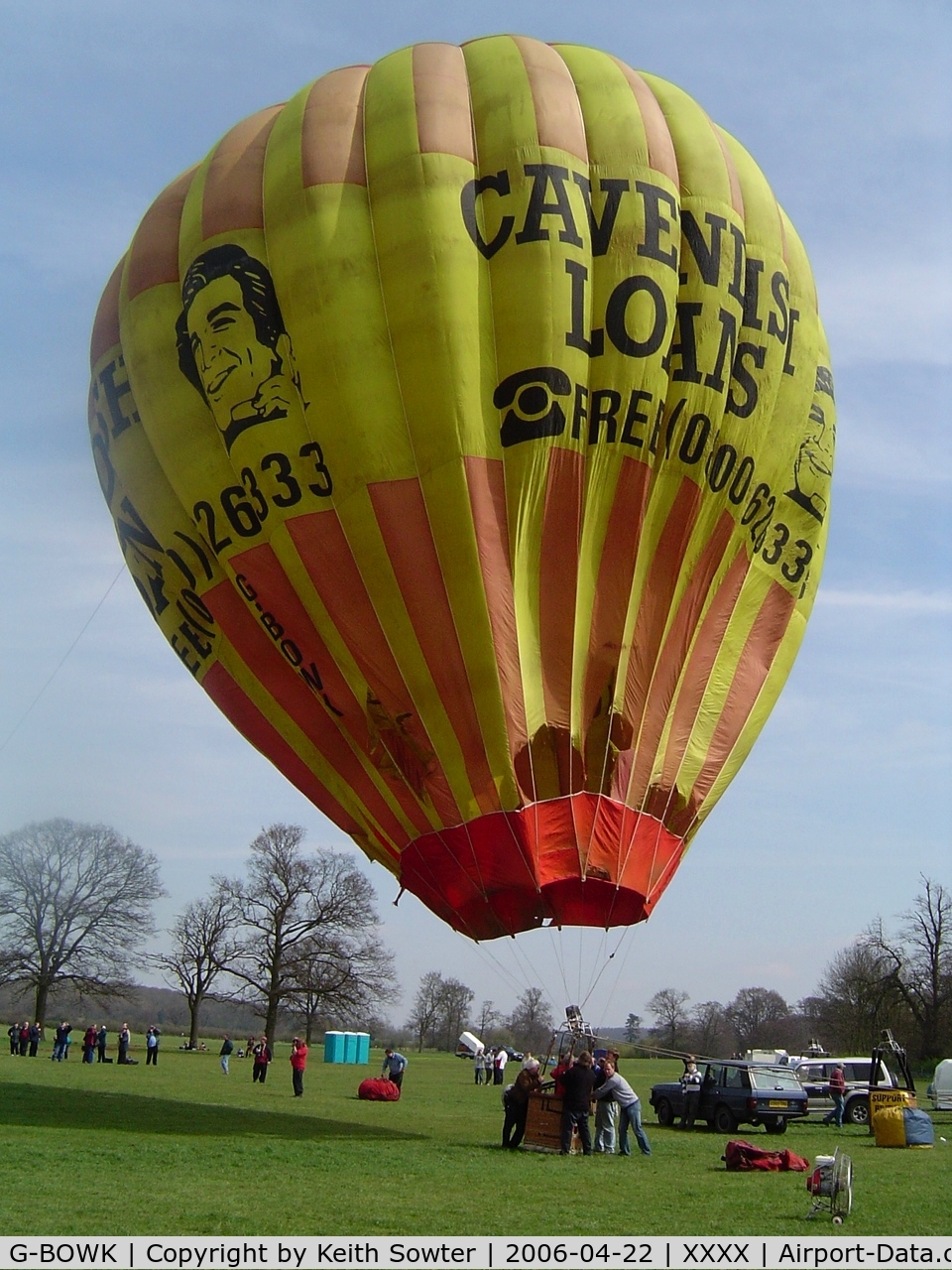 G-BOWK, 1988 Cameron Balloons N-90 C/N 1764, Kelmarsh Hall Inflation Day