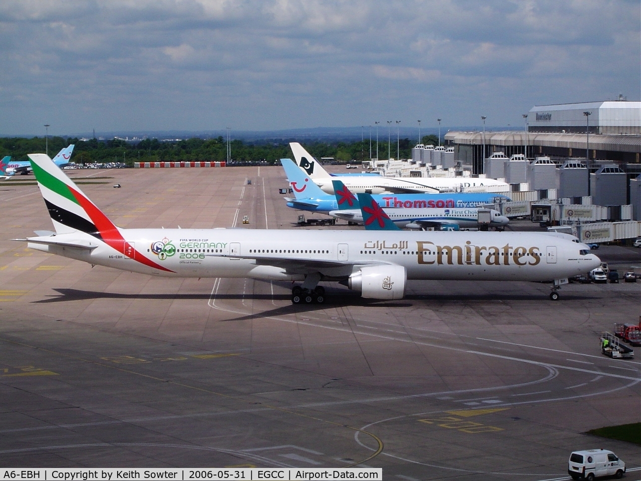 A6-EBH, 2005 Boeing 777-31H/ER C/N 32707, Taken from Car Park roof