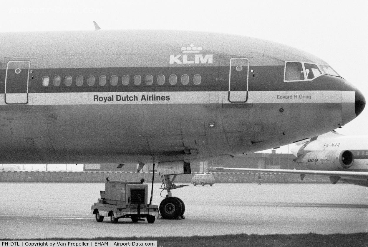 PH-DTL, 1975 McDonnell Douglas DC-10-30 C/N 46952, KLM DC-10-30 at Schiphol airport, the Netherlands, 1980