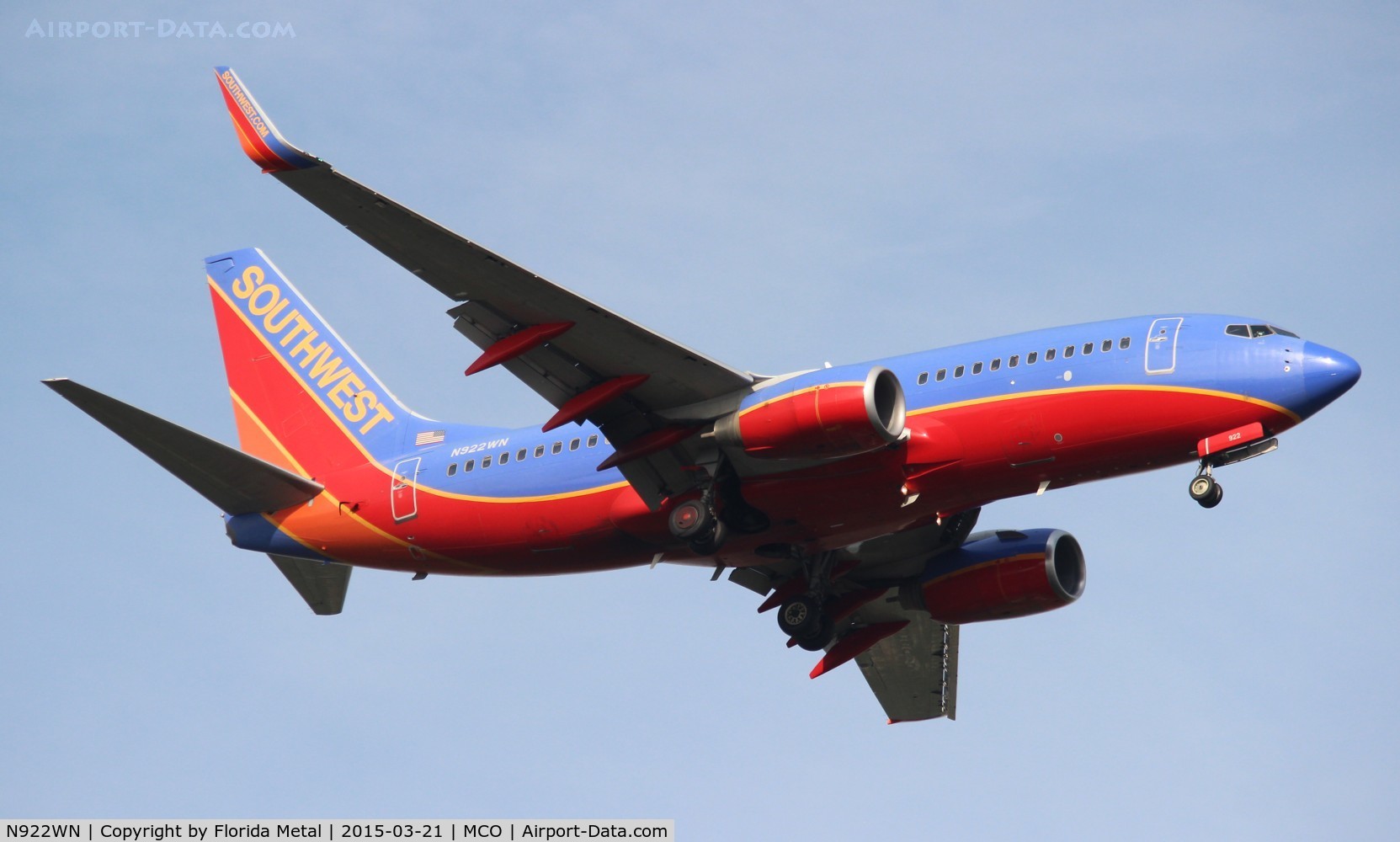 N922WN, 2008 Boeing 737-7H4 C/N 32461, Southwest (before it became Tennessee One)
