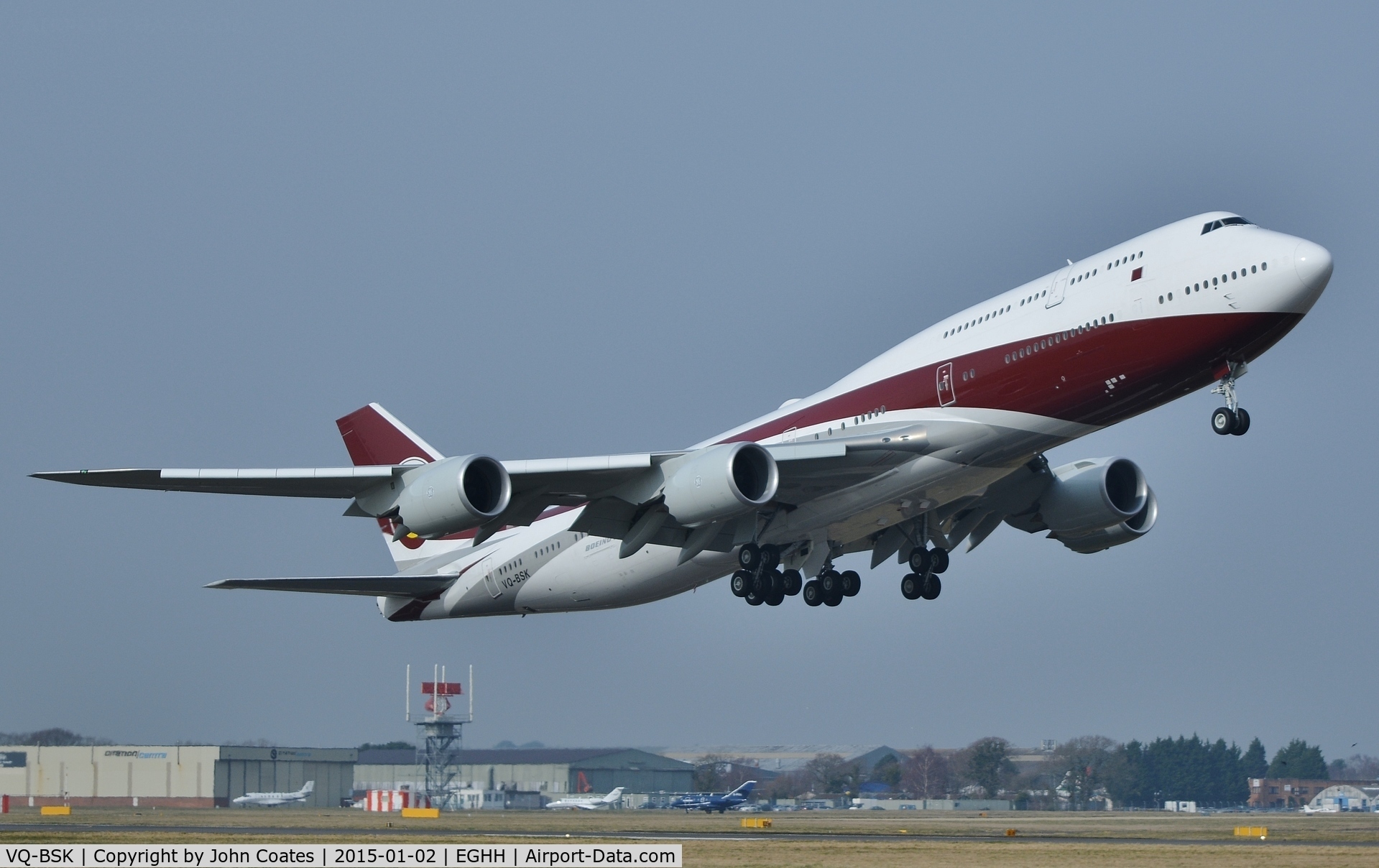 VQ-BSK, 2015 Boeing 747-8ZV BBJ C/N 42096, Lifting off 08