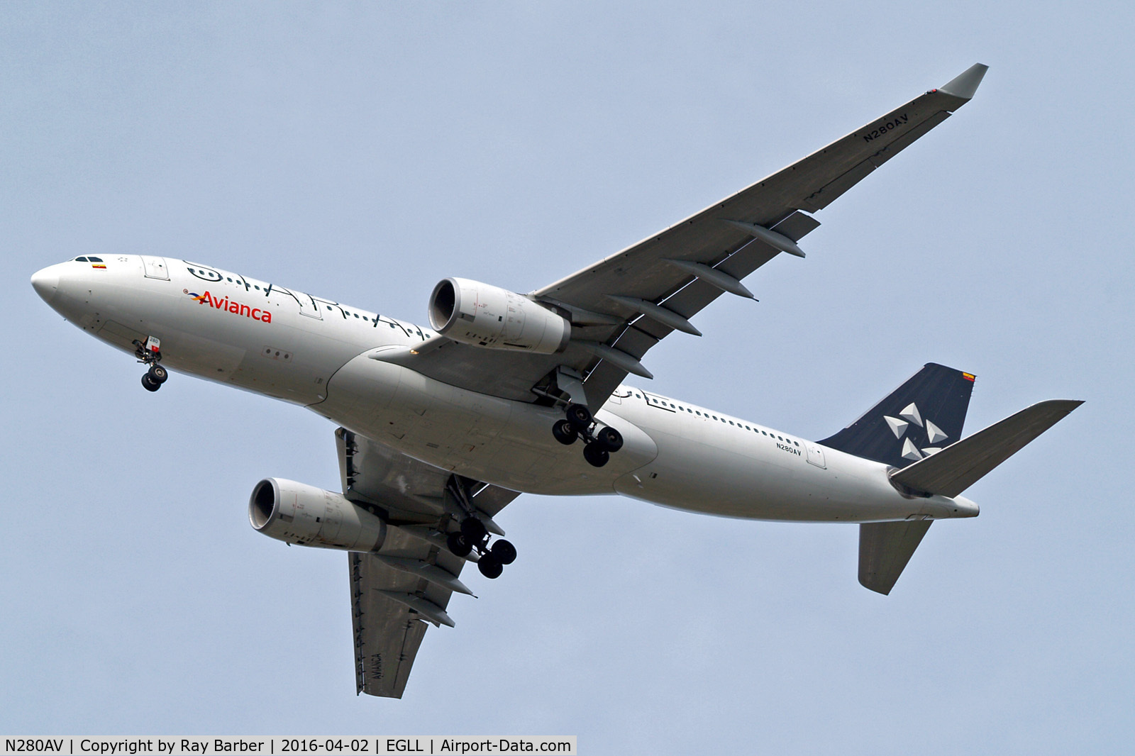 N280AV, 2013 Airbus A330-243 C/N 1400, Airbus A330-243 [1400] (Avianca) Home~G 02/04/2016. On approach 27R.