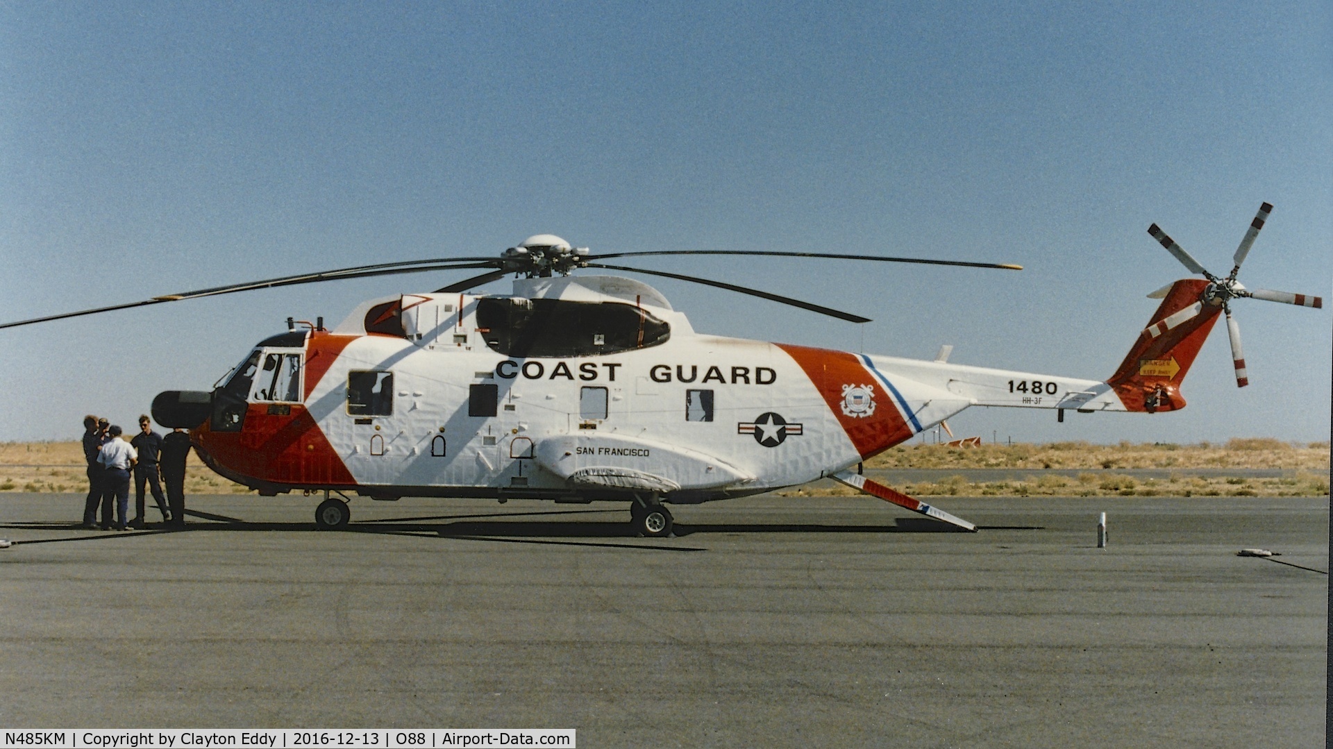 N485KM, Sikorsky S-61R C/N 61662, Rio Vista Airport California. 1980's?