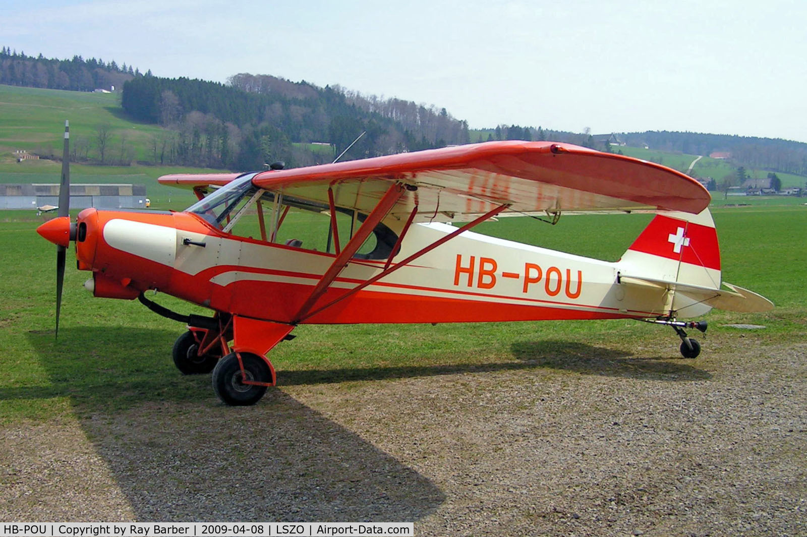 HB-POU, 1957 Piper PA-18-150 Super Cub Super Cub C/N 18-5731, Piper PA-18-180 Super Cub [18-5655] Luzern/Beromunster~HB 08/04/2009