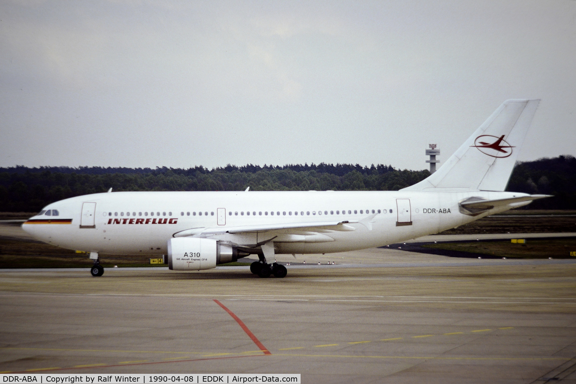 DDR-ABA, 1989 Airbus A310-304 C/N 498, Airbuas A310-304 - IF IFL Interflug - DDR-ABA 08.04.1990 - CGN