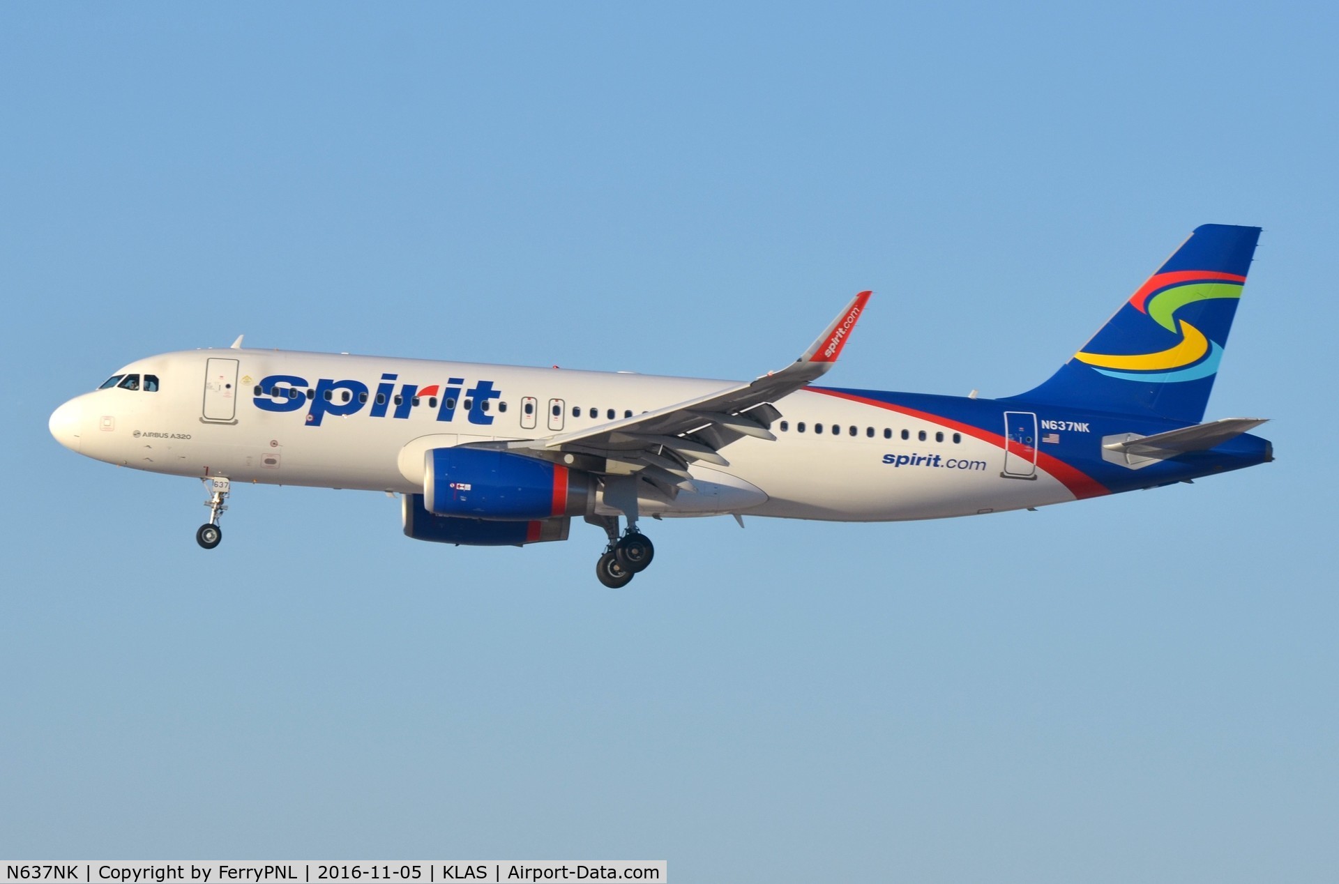N637NK, 2015 Airbus A320-232 C/N 6436, Spirit A320 landing.