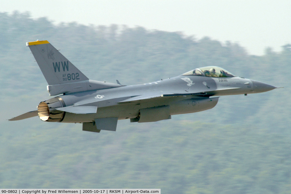 90-0802, 1990 Lockheed Martin F-16C Fighting Falcon C/N CC-2, 14FS WW