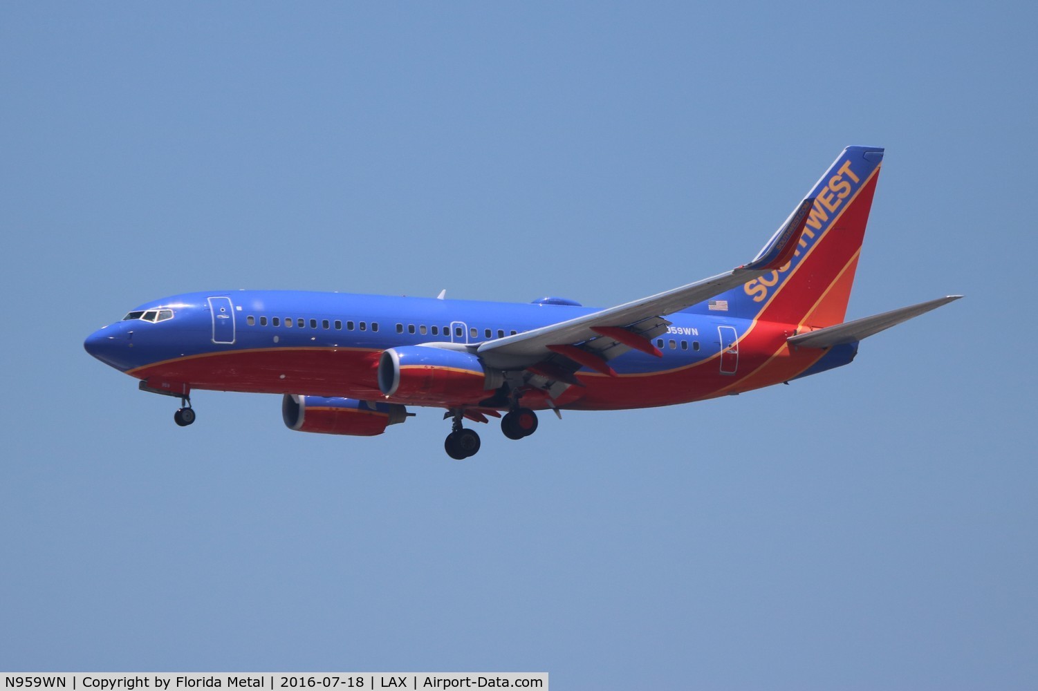 N959WN, 2011 Boeing 737-7H4 C/N 36674, Southwest