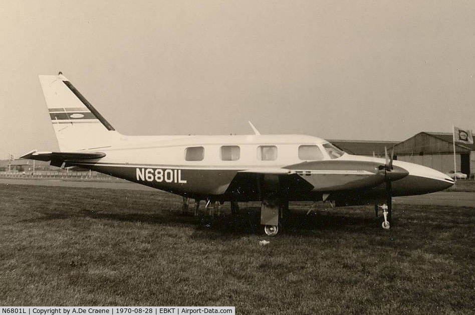 N6801L, 1970 Piper PA-31P Navajo Navajo C/N 31P-3, At Wevelgem in 1970.