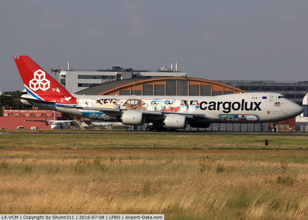 LX-VCM, 2015 Boeing 747-8F C/N 61169, Taxiing holding point rwy 32R with special c/s