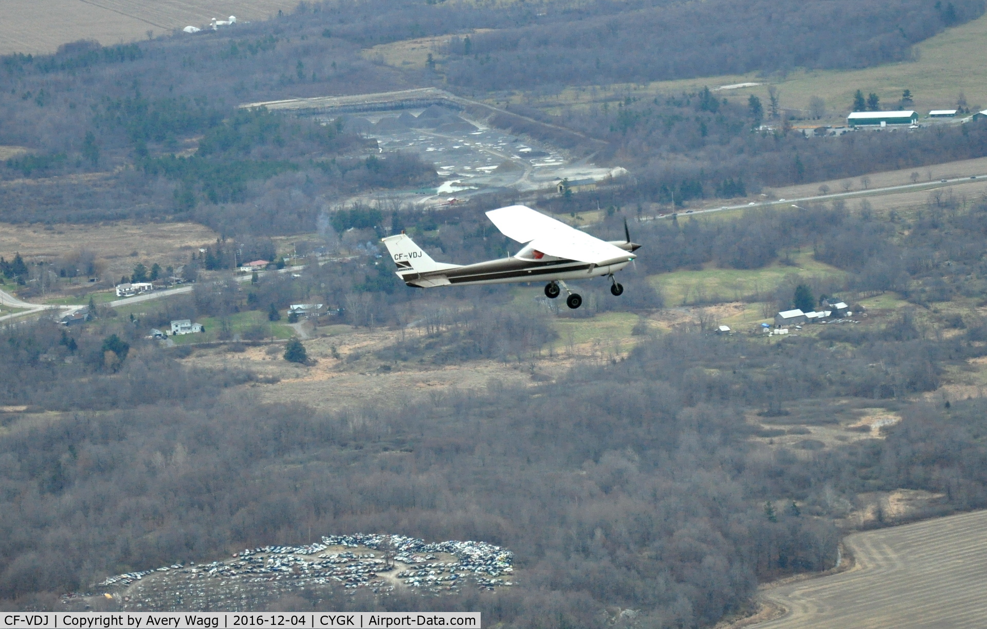 CF-VDJ, 1966 Cessna 150G C/N 15064838, Flight north and east of Kingston.