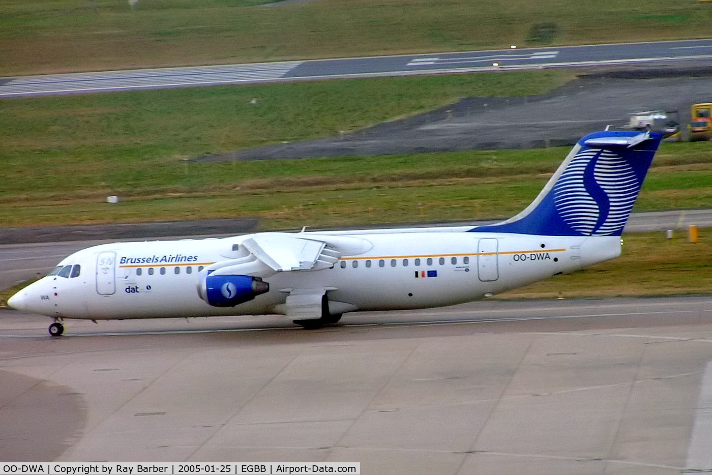 OO-DWA, 1997 British Aerospace Avro 146-RJ100 C/N E3308, BAe 146-RJ100 [E3308] (SN Brussels Airlines) Birmingham Int'l~G 25/01/2005