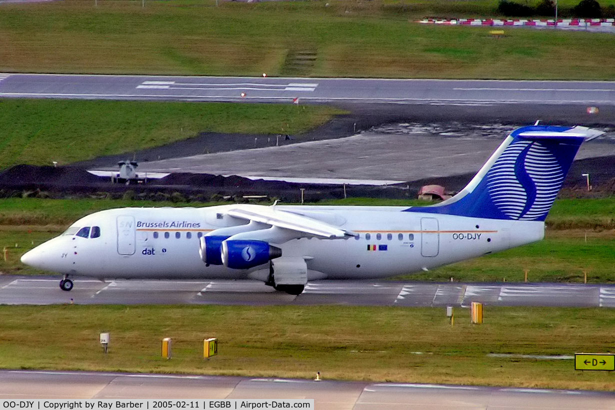 OO-DJY, 1997 British Aerospace Avro 146-RJ85 C/N E.2302, BAe 146-RJ85 [E2302] (SN Brussels Airlines) Birmingham Int'l~G 11/02/2005