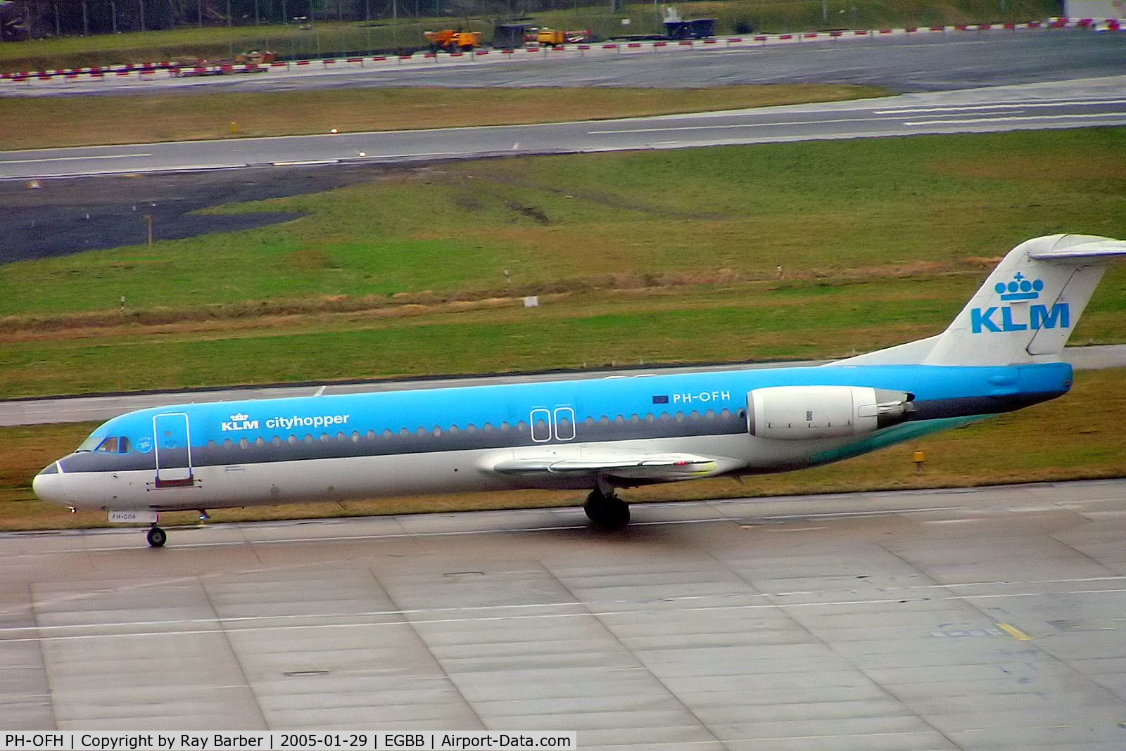 PH-OFH, 1989 Fokker 100 (F-28-0100) C/N 11277, Fokker F-100 [11277] (KLM cityhopper) Birmingham Int'l~G 29/01/2005