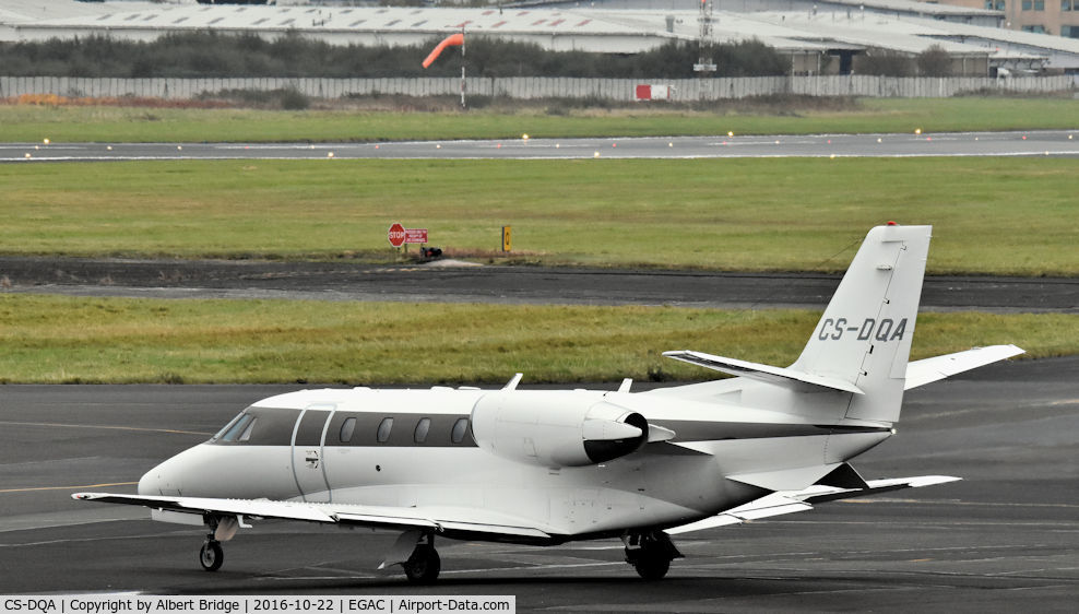 CS-DQA, 2008 Cessna 560XL Citation XLS C/N 560-5798, CS-DQA departing Belfast City.