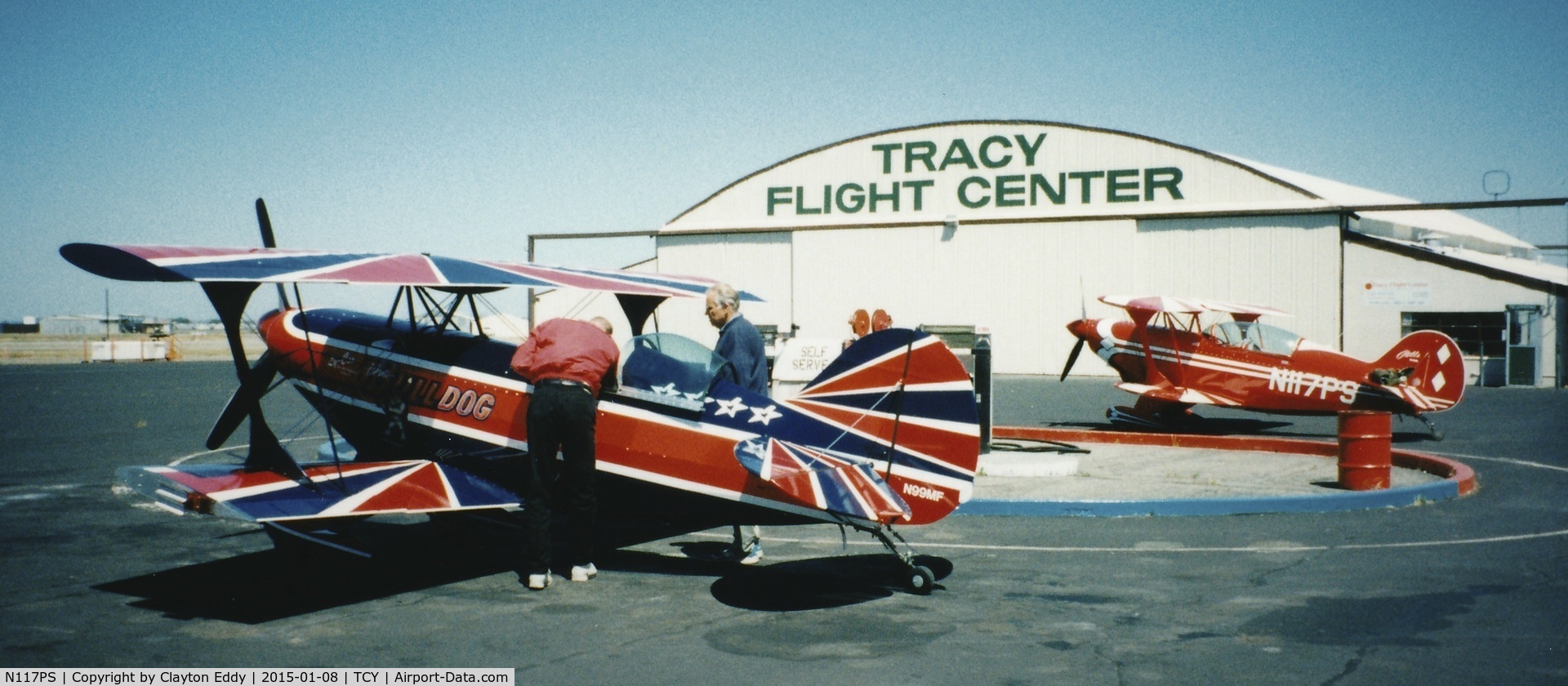 N117PS, 1996 Aviat Pitts S-2B Special C/N 5346, Tracy airport 1990's