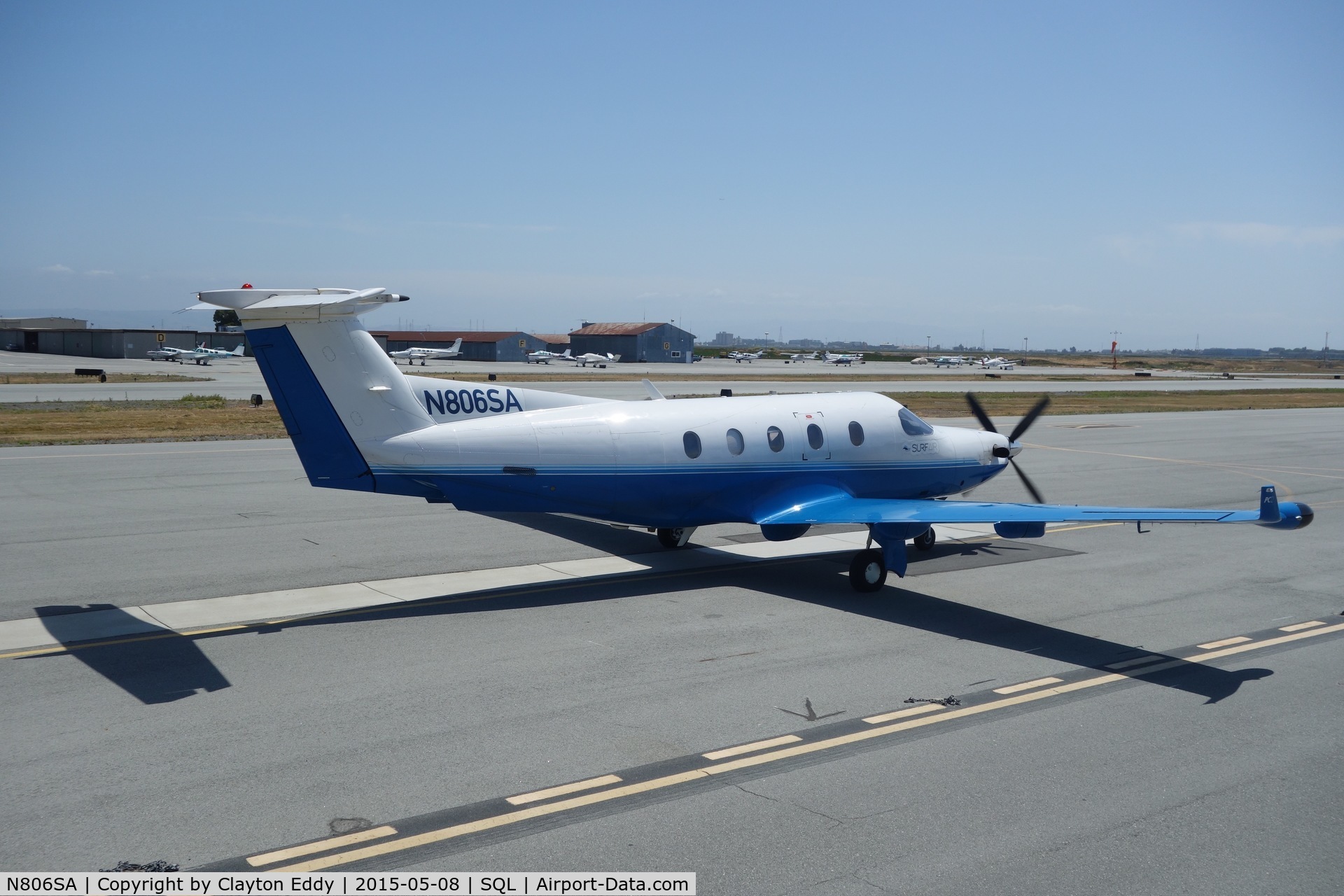 N806SA, 2004 Pilatus PC-12/45 C/N 558, San Carlos Airport. 2015