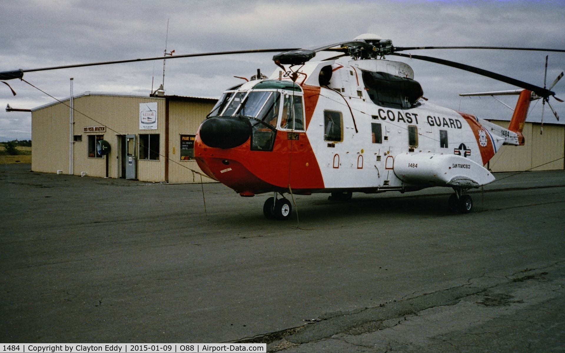 1484, 1961 Sikorsky HH-3F (S-61R) Pelican C/N 61661, Old Rio Vista Airport in California 1970's or 1980's