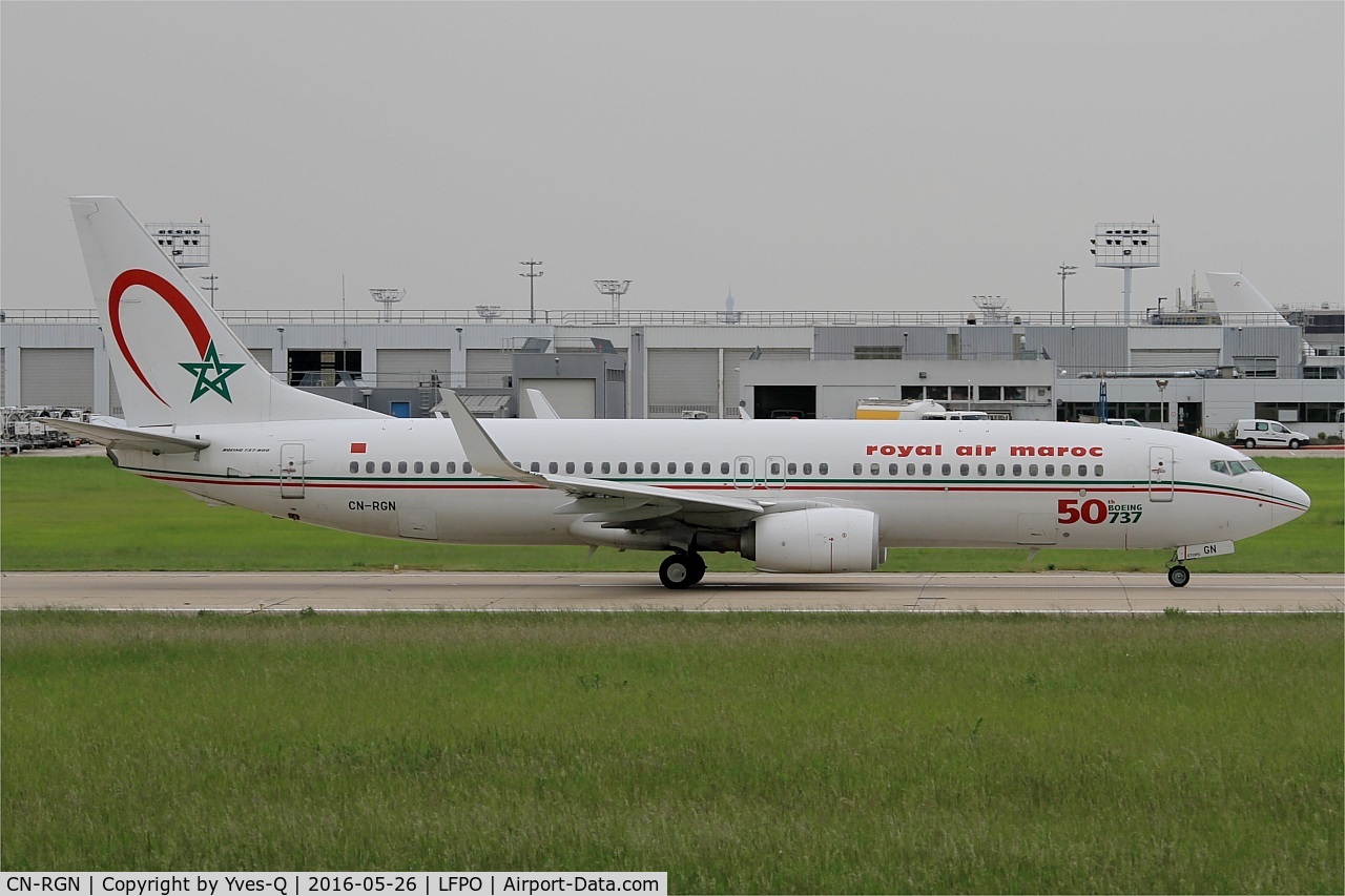 CN-RGN, 2013 Boeing 737-8B6 C/N 33075, Boeing 737-8B6, take off run rwy 08, Paris-Orly airport (LFPO-ORY)