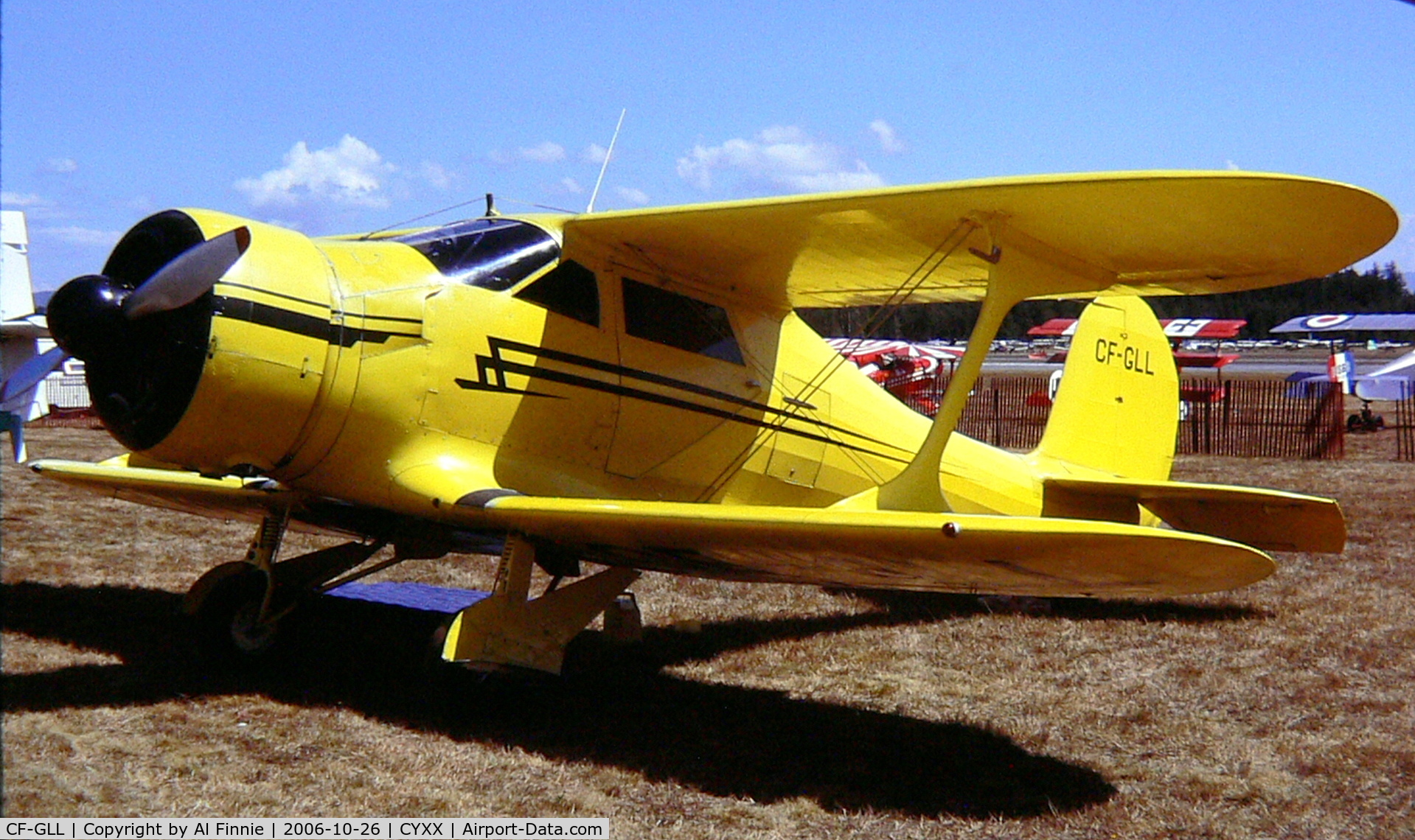 CF-GLL, 1944 Beech D17S Staggerwing C/N 6914, Seen at Abbotsford BC, Canada, early 1970s