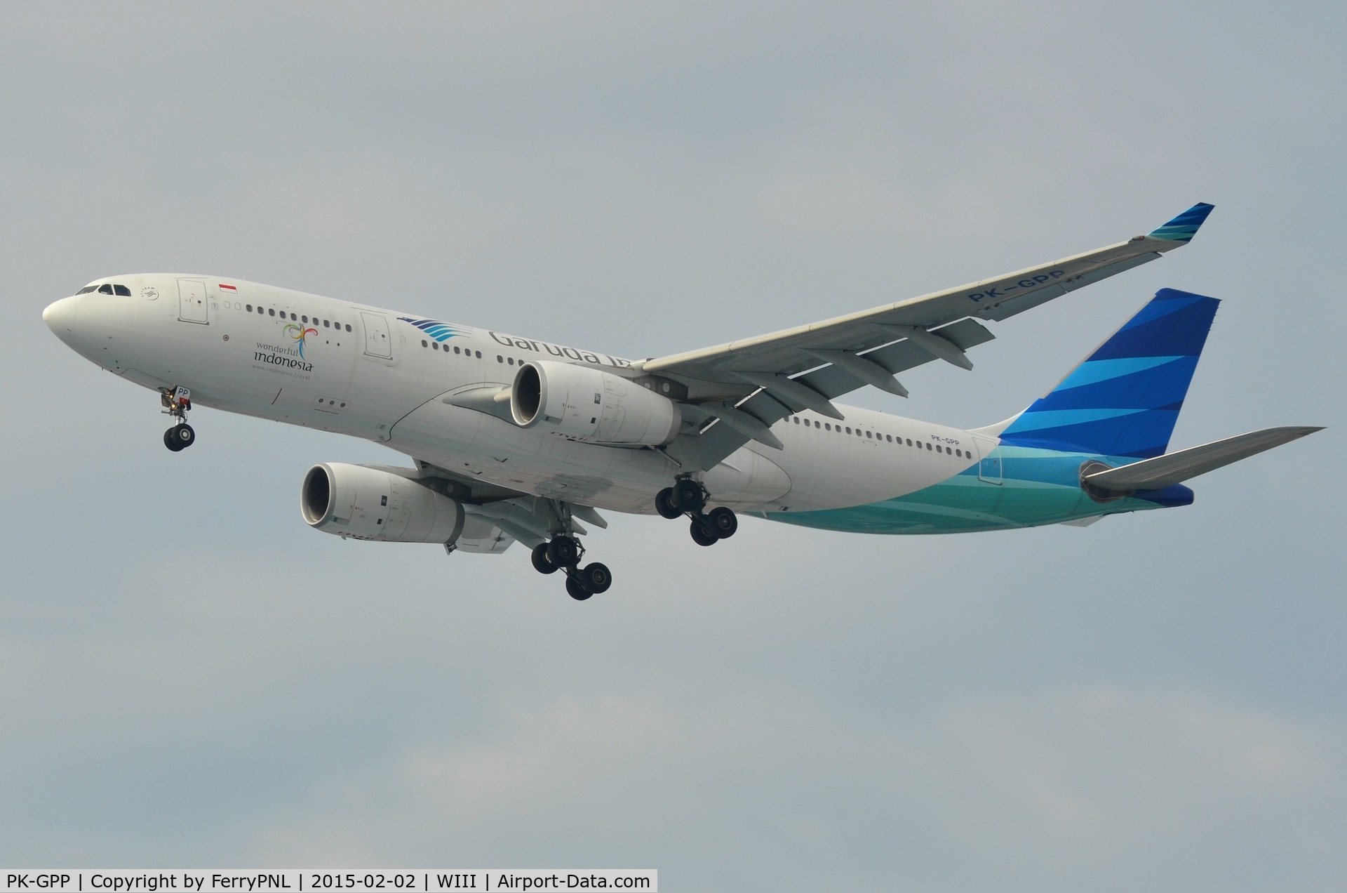 PK-GPP, 2012 Airbus A330-243 C/N 1364, Garuda A332 landing