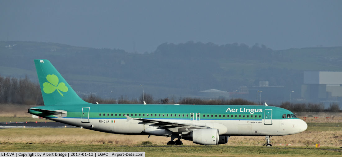 EI-CVA, 2000 Airbus A320-214 C/N 1242, Belfast City.  Aer Lingus EI-CVA arriving from Heathrow.