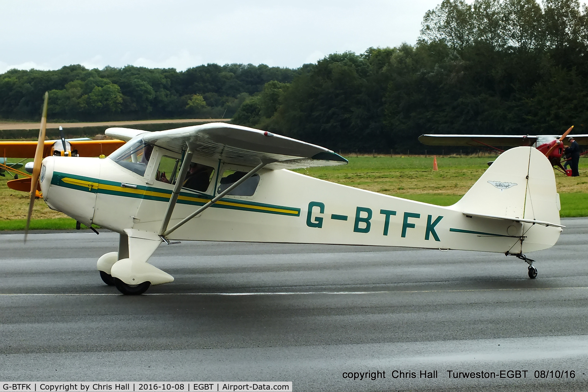 G-BTFK, 1947 Taylorcraft BC-12D Twosome C/N 10540, at Turweston