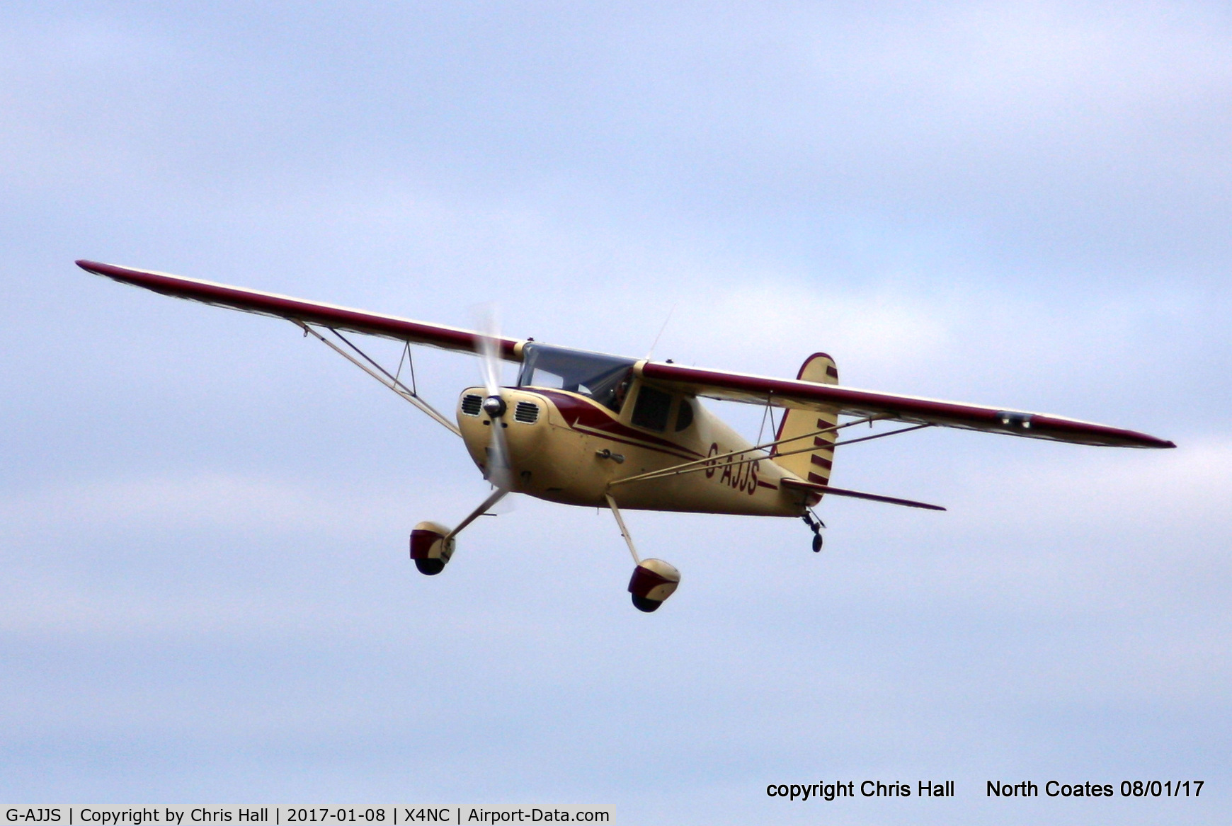 G-AJJS, 1947 Cessna 120 C/N 13047, at the Brass Monkey fly in, North Coates