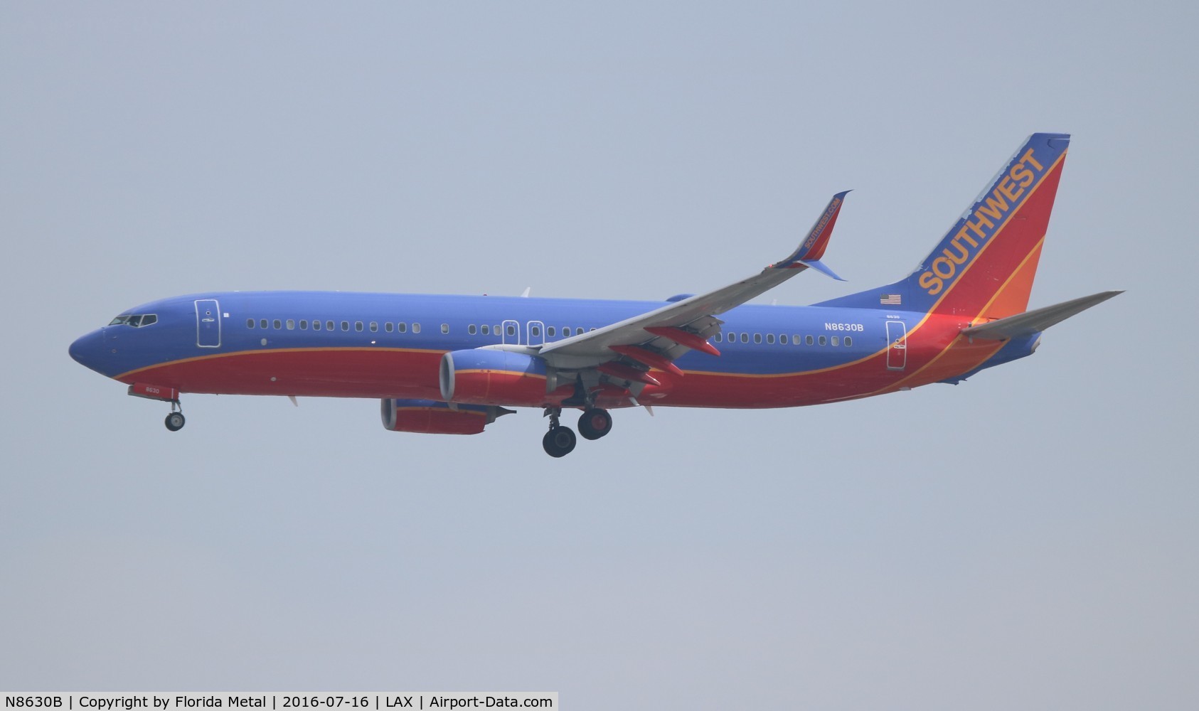 N8630B, 2014 Boeing 737-8H4 C/N 42521, Southwest