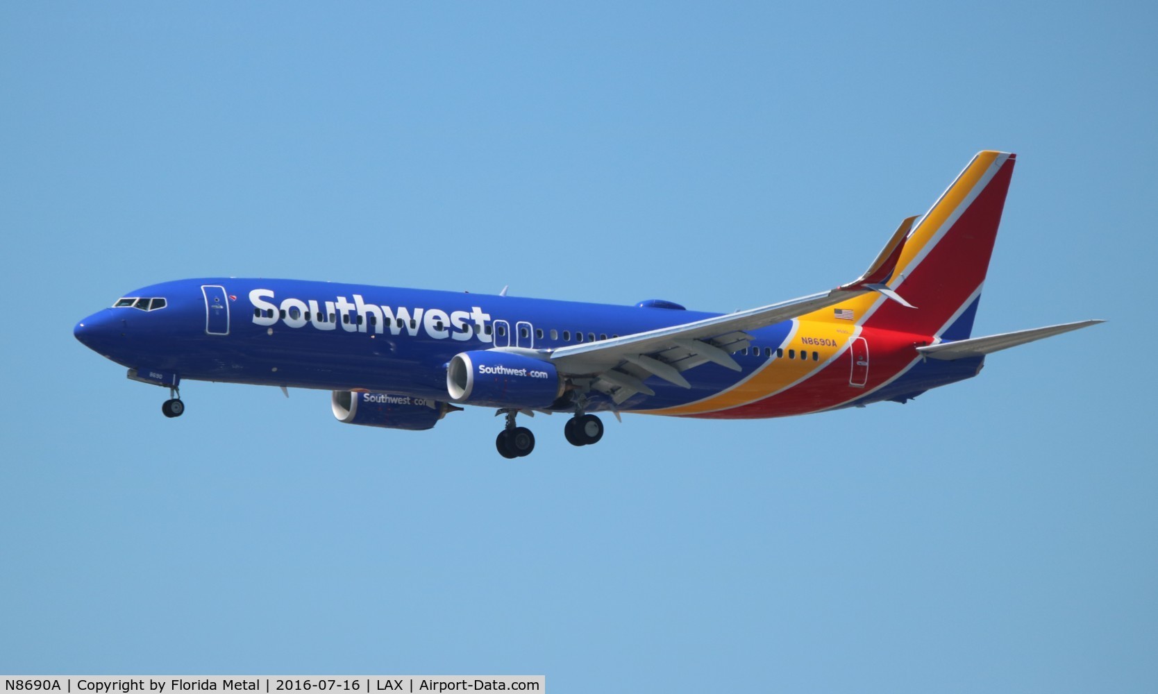 N8690A, 2016 Boeing 737-8H4 C/N 36916, Southwest