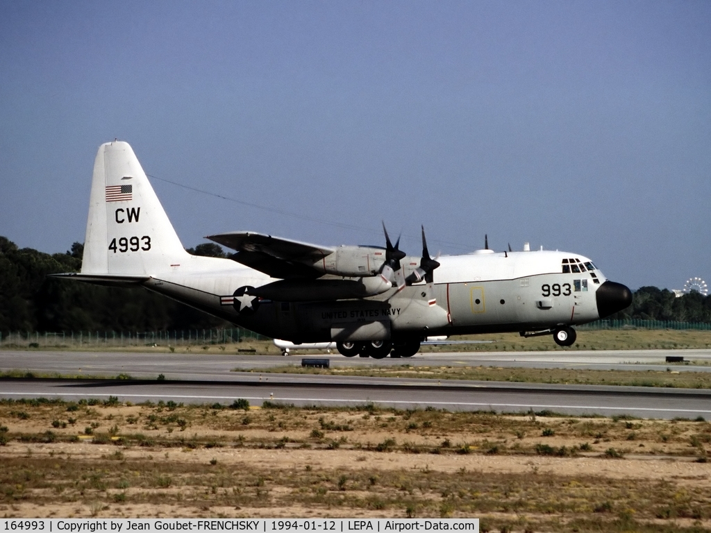 164993, 1992 Lockheed KC-130T Hercules C/N 382-5298, US Navy 164993/CW-993 VR-54 landing at Palma