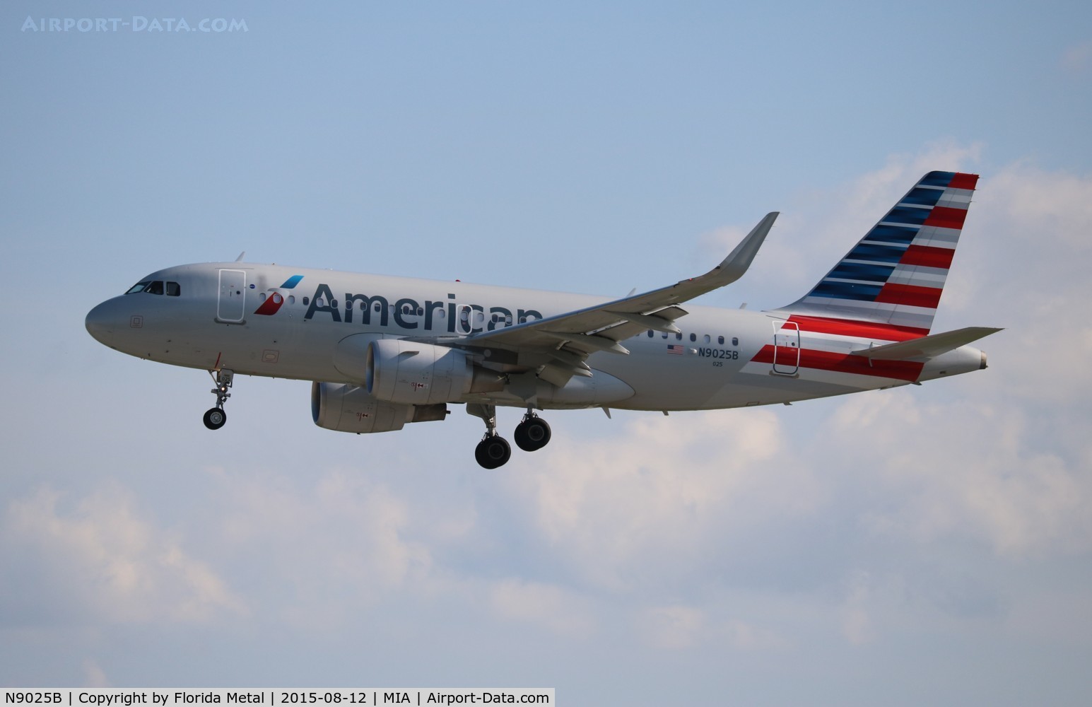 N9025B, 2014 Airbus A319-115 C/N 6393, American