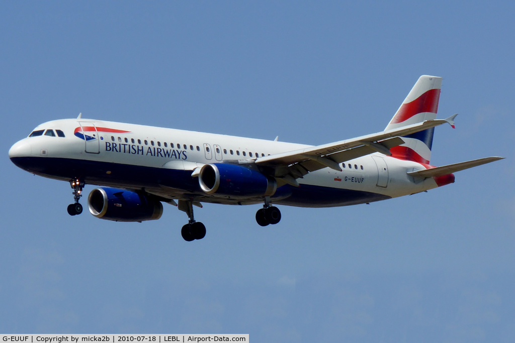 G-EUUF, 2002 Airbus A320-232 C/N 1814, Landing